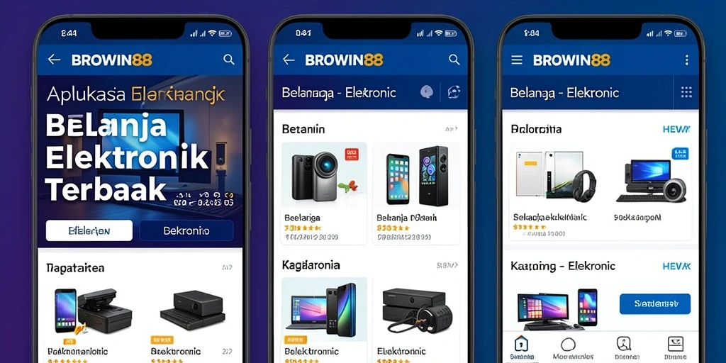 Antarmuka aplikasi BROWIN88 yang ramah pengguna untuk belanja elektronik.