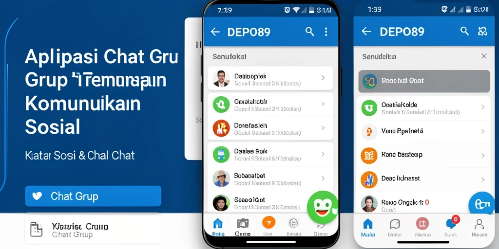 Tampilan antarmuka DEPO89 yang user-friendly untuk chatting grup.