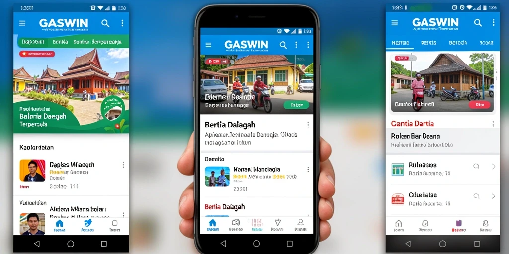 Tampilan antarmuka GASWIN yang sederhana dan menarik.