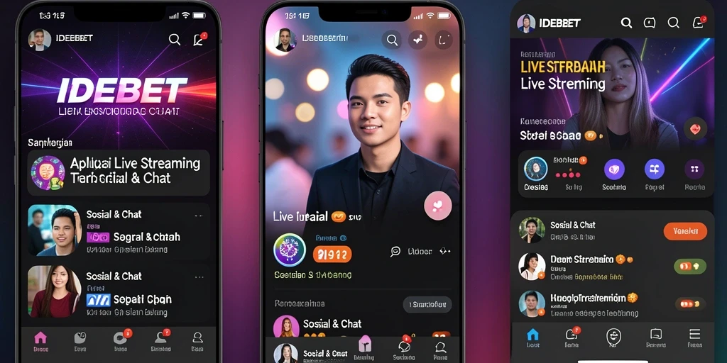 Tampilan antarmuka IDEBET untuk Live Streaming yang interaktif dan menarik.