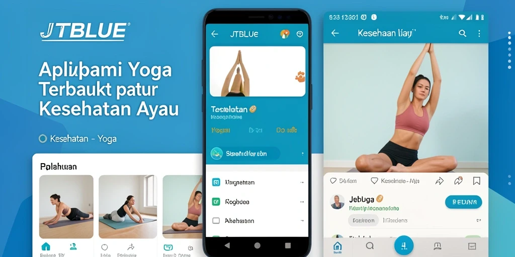 Tampilan antarmuka aplikasi JTBLUE yang memudahkan pengguna untuk berlatih Yoga.