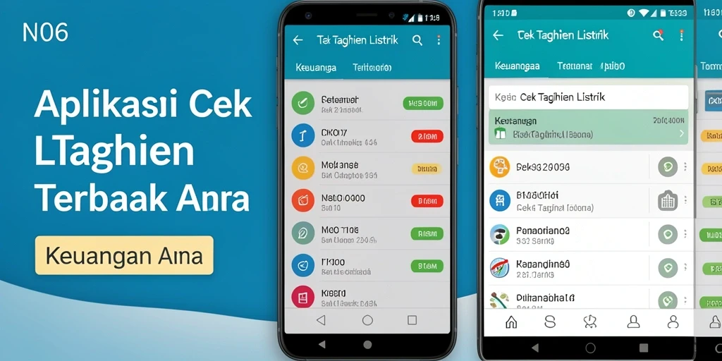 Tampilan antarmuka utama aplikasi N06 untuk cek tagihan listrik.