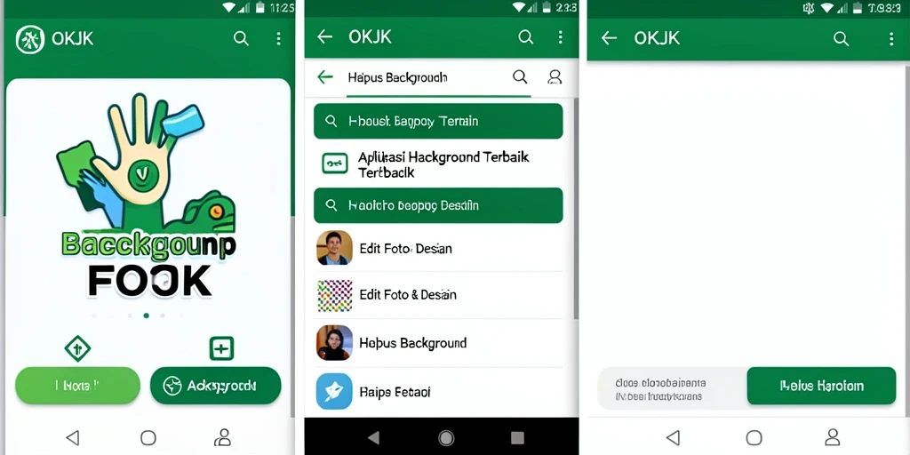 Antarmuka aplikasi OKJK untuk penghapusan background yang intuitif dan sederhana.