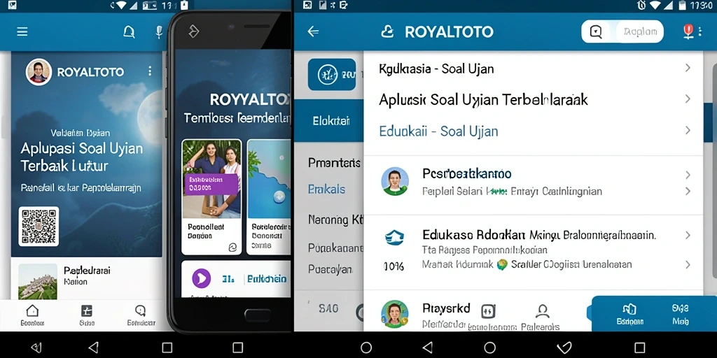 Tampilan antarmuka pengguna aplikasi ROYALTOTO untuk soal ujian.