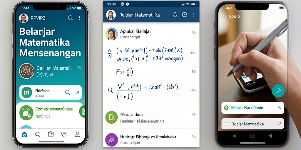 Antarmuka menarik aplikasi Belajar Matematika RPVIP2
