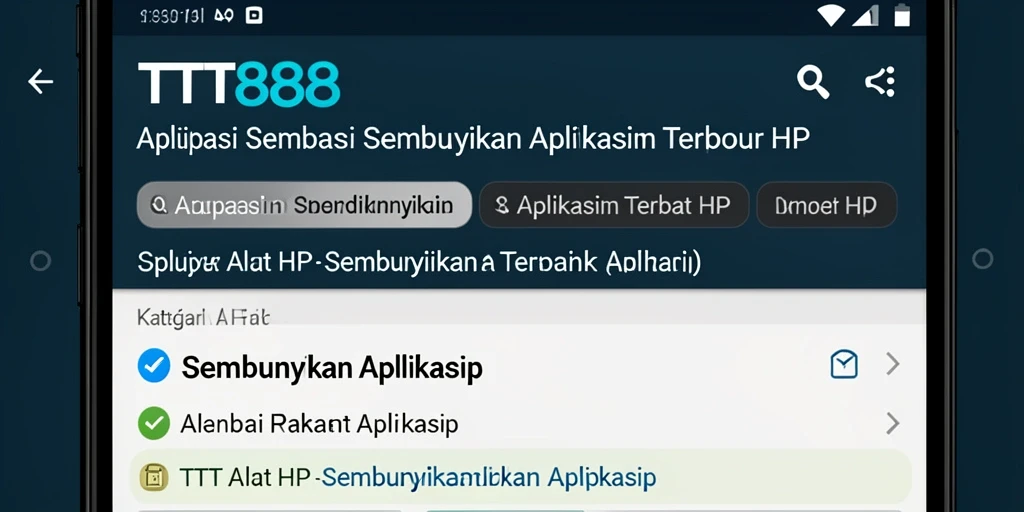 Tampilan antarmuka TTT888 yang intuitif untuk menyembunyikan aplikasi.