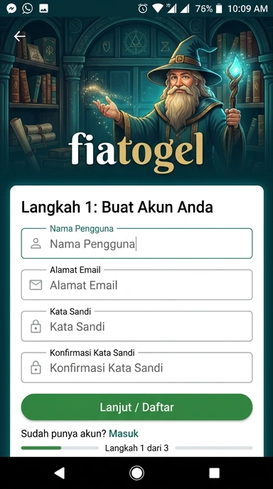 Cara Registrasi Akun Baru Fiatogel untuk Android